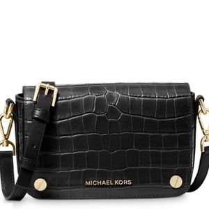 Jet Set Small Croc-Embossed Crossbody